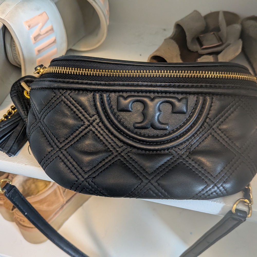 Tory Burch Black Quilted Crossbody Bag